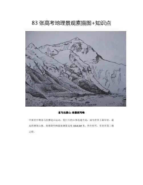 83张高考地理景观素描图+知识点