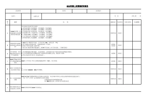 质量与有害物质体系管理评审报告