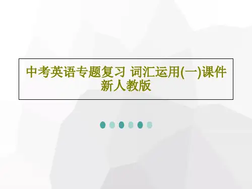 中考英语专题复习 词汇运用(一)课件 新人教版共28页PPT