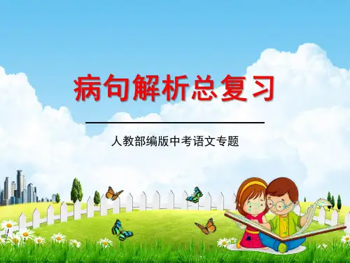 人教部编版中考语文专题《病句解析总复习》精品教学课件PPT优秀课件