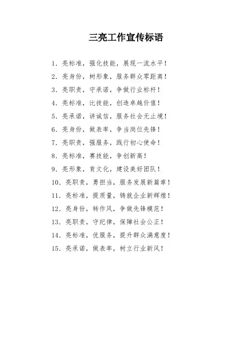 三亮工作宣传标语
