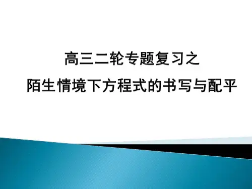 陌生情境下方程式的书写与配平
