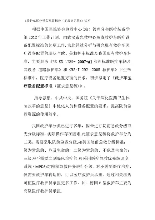 救护车医疗设备配置标准---精品模板
