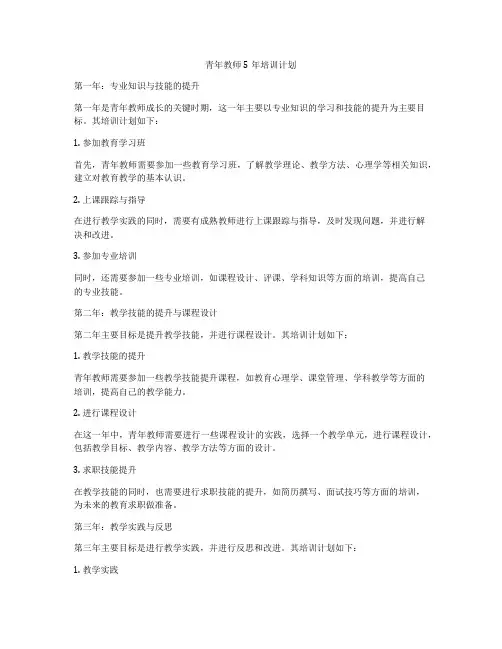 青年教师5年培训计划