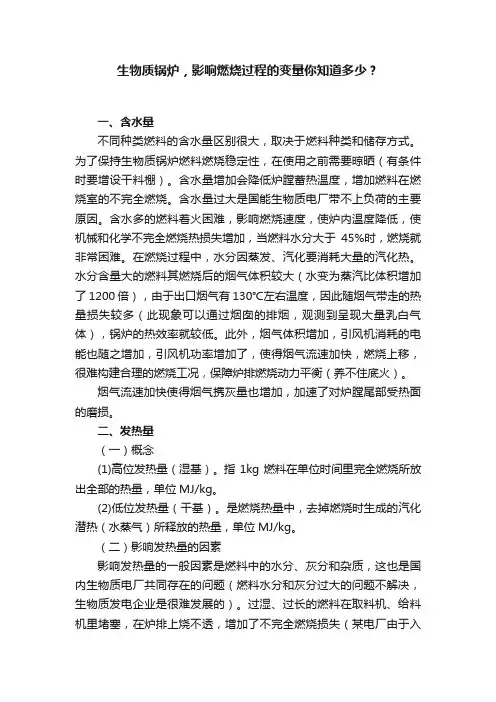 生物质锅炉，影响燃烧过程的变量你知道多少？