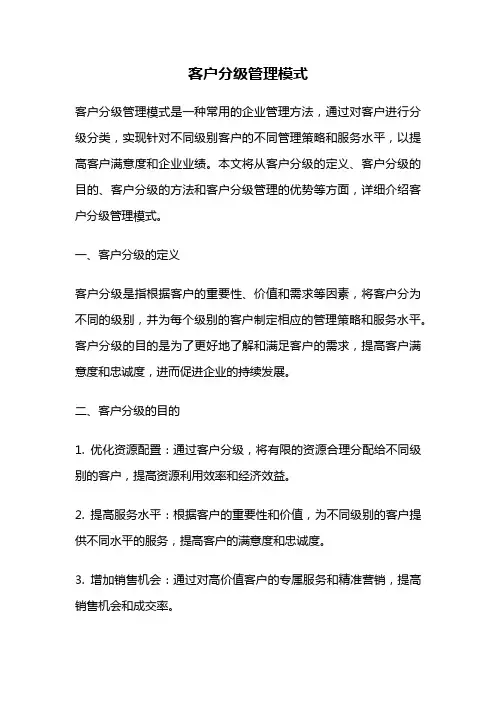 客户分级管理模式