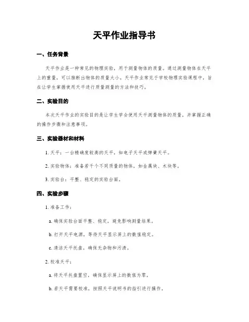 天平作业指导书
