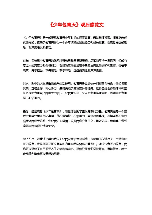 《少年包青天》观后感范文