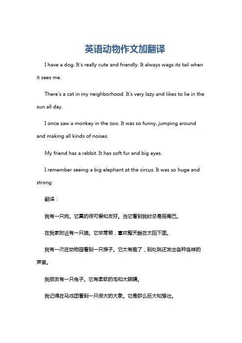 英语动物作文加翻译