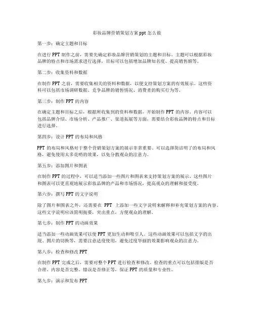 彩妆品牌营销策划方案ppt怎么做