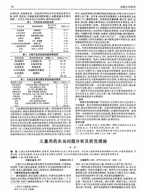 儿童用药失当问题分析及防范措施