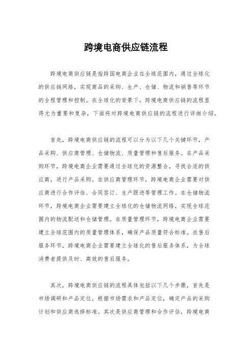 跨境电商供应链流程