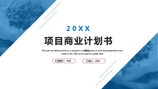 蓝色简约商业计划书PPT模板PPT