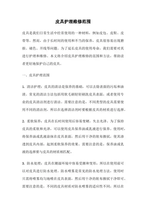 皮具护理维修范围
