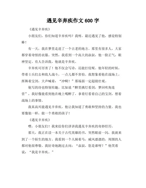 遇见辛弃疾作文600字