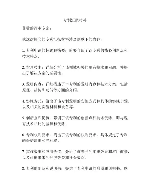 专利汇报材料