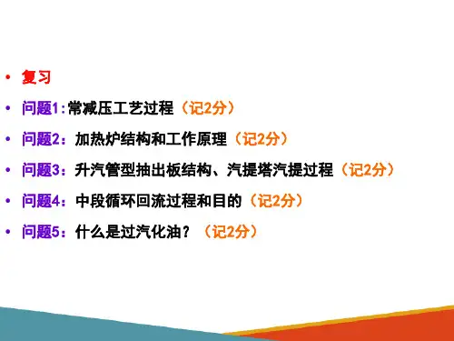 原油评价与原油蒸馏—原油常减压蒸馏操作理论