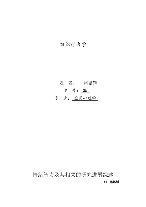 情绪智力综述