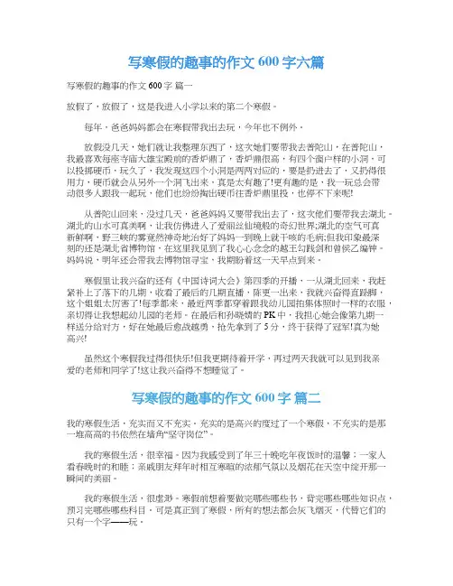 写寒假的趣事的作文600字六篇