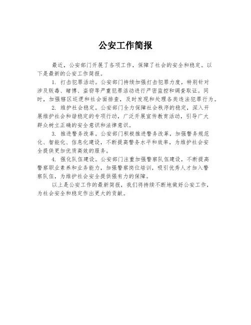 公安工作简报