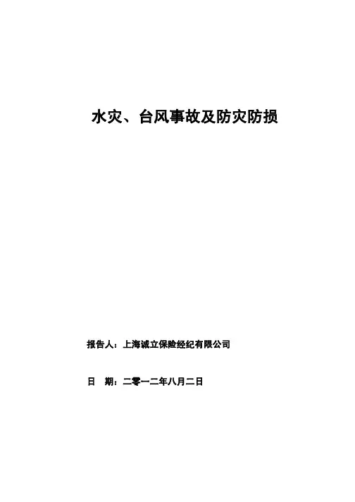水灾、台风事故及防灾防损措施