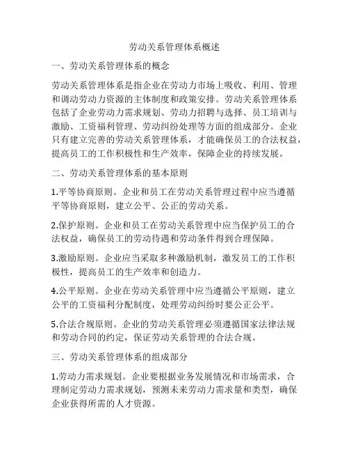 劳动关系管理体系概述