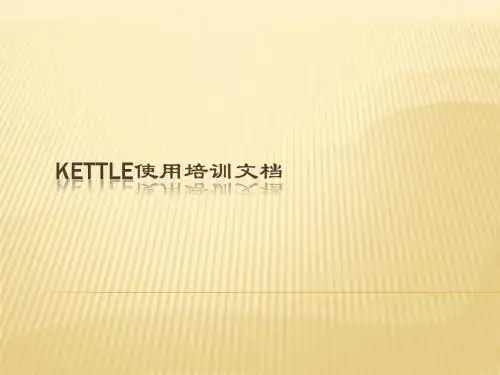 Kettle使用培训文档