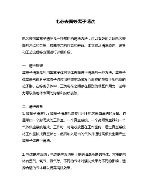 电芯表面等离子清洗