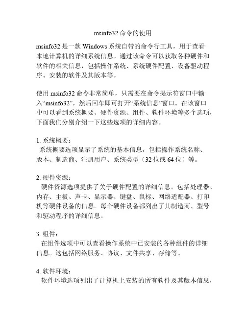 msinfo32命令的使用