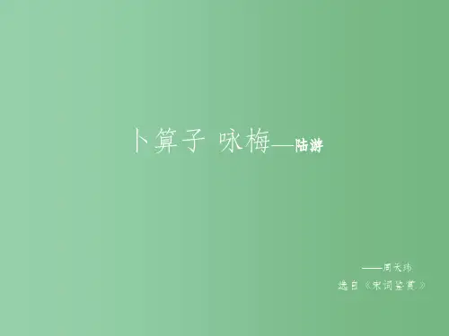 高中语文-《卜算子咏梅》2-苏教版选修《唐诗宋词选读》
