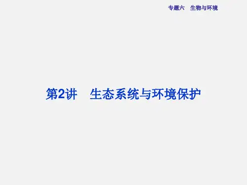 高三生物 二轮复习 第一部分 专题六 生物与环境 第2讲 生态系统与环境保护课件