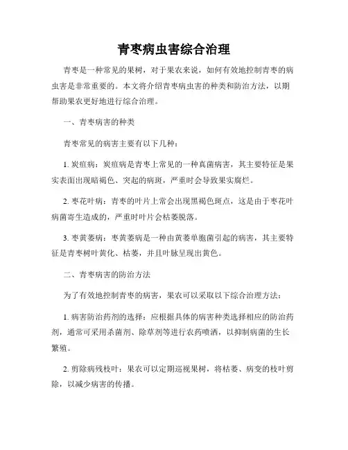 青枣病虫害综合治理