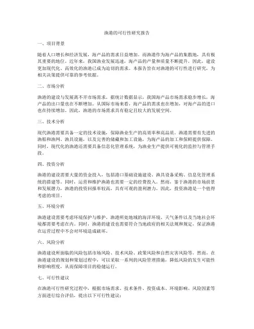 渔港的可行性研究报告