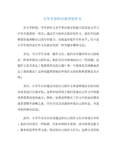 小学生如何自我评估作文