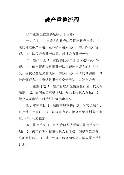 破产重整流程
