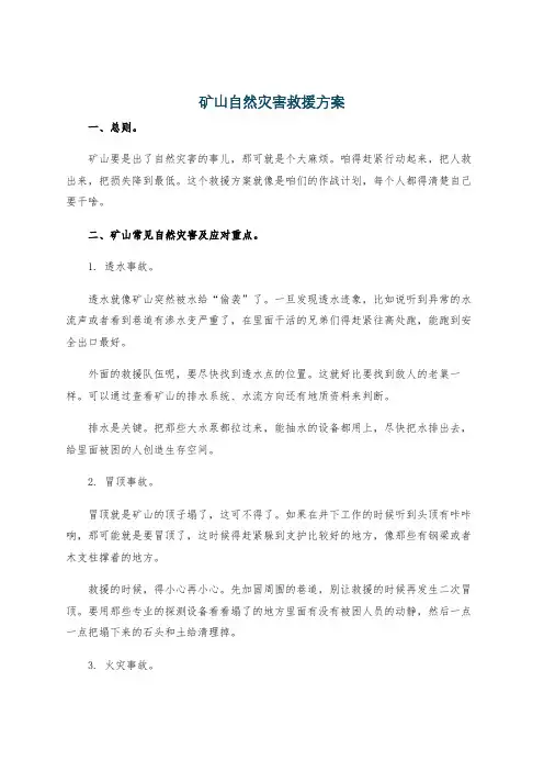 矿山自然灾害救援方案