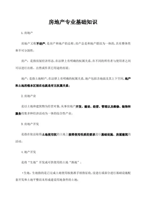 房地产专业基础知识完整版