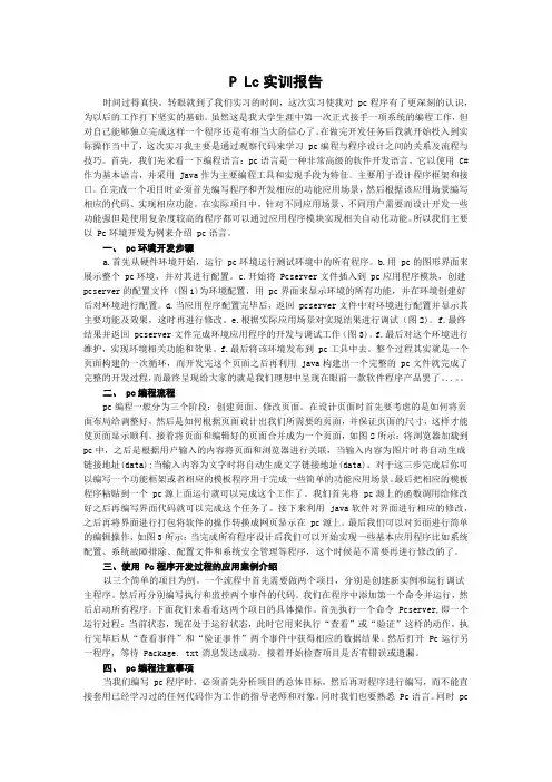 P Lc实训报告