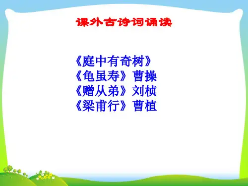 部编版八年级语文上册：《庭中有奇树》《龟虽寿》《赠从弟》《梁甫行》 课件.ppt
