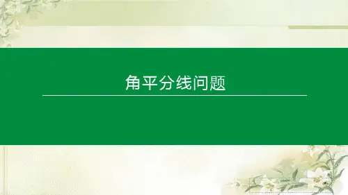2020中考数学总复习：角平分线问题-解题技巧总结精选全文