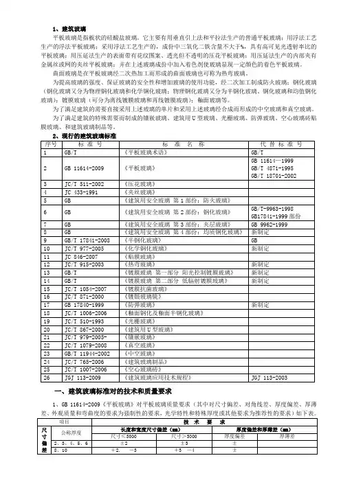 建筑玻璃系列的国家标准