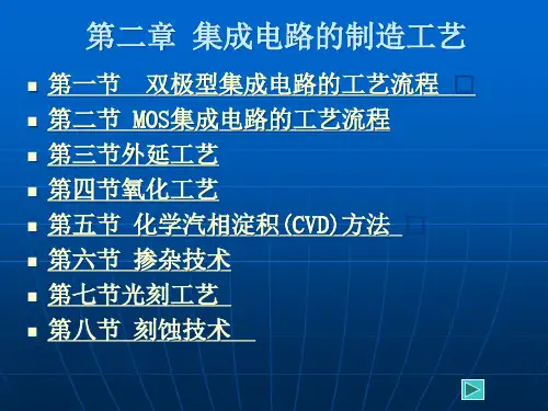 微电子技术应用基础第二章集成电路的制造工艺