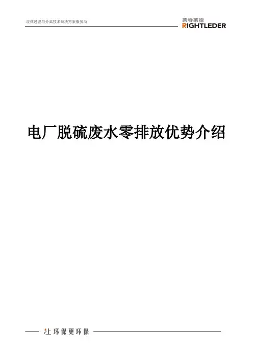 电厂脱硫废水零排放优势介绍