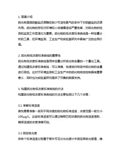 hj1226-2021硫化物低浓度标准曲线