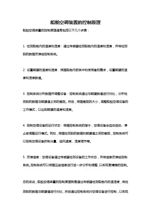 船舶空调装置的控制原理