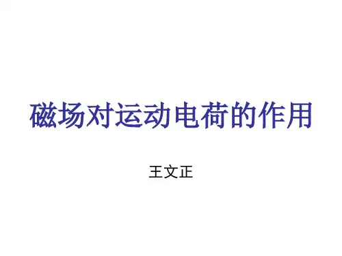 磁场对运动电荷的作用(2019年10月整理)