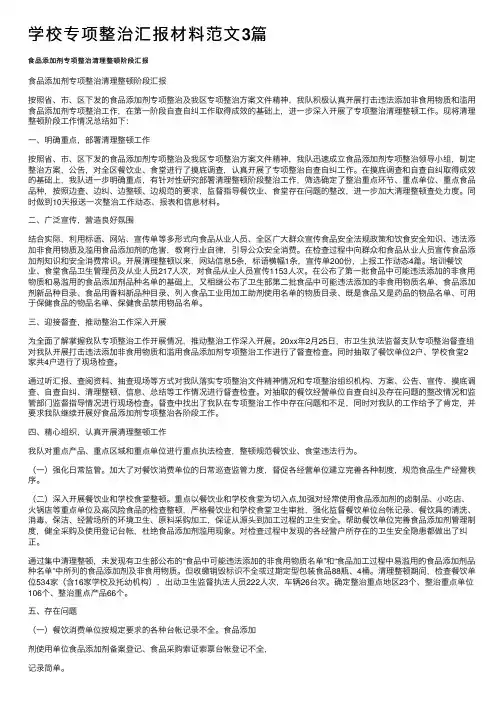 学校专项整治汇报材料范文3篇