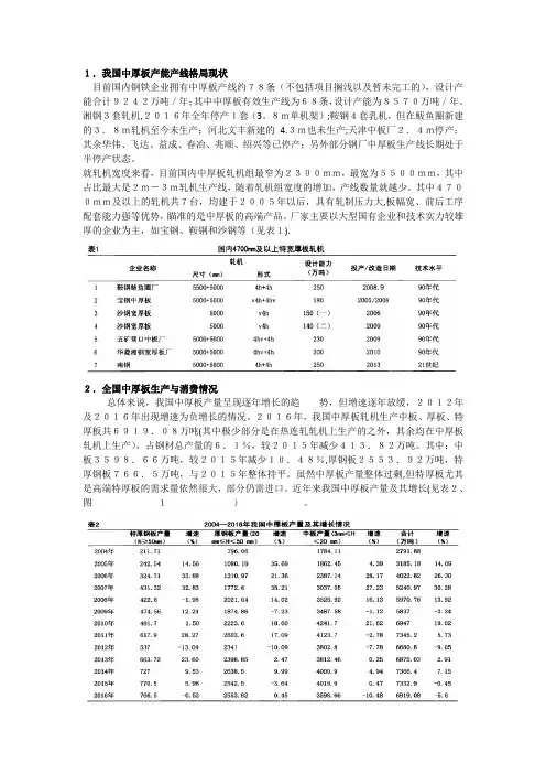 中厚板发展现状介绍