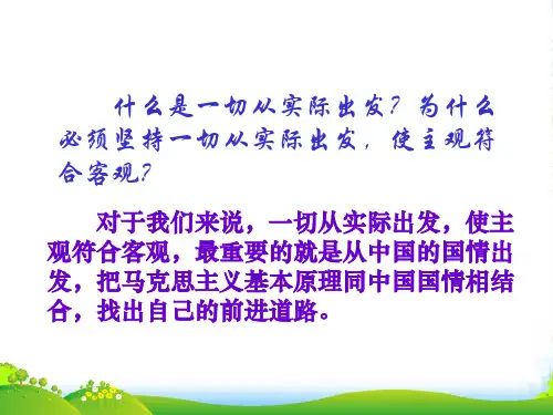高中政治 第一课第三节第二框 了解国情立足国情课件 人教