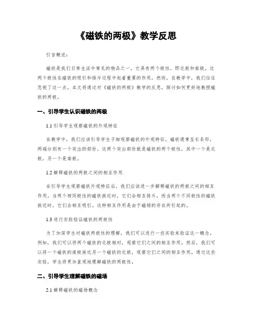 《磁铁的两极》教学反思